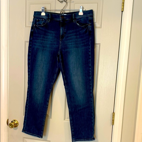 LOFT Outlet Dark Blue Straight Leg Jeans EUC 14 - Picture 1 of 5